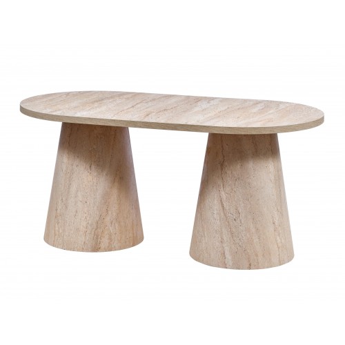 TRAVERTEN 180 LİK OVAL FIÇI MASA